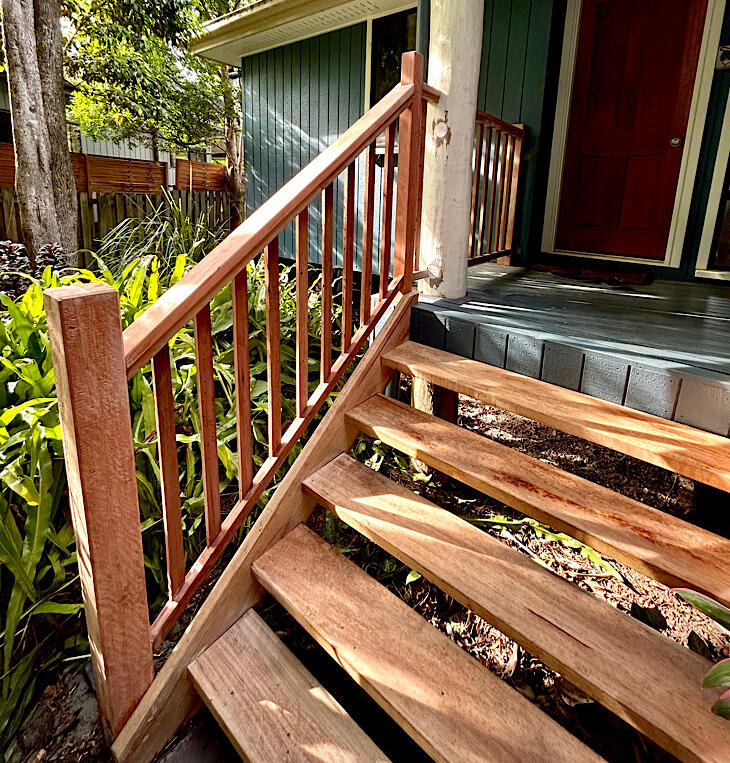Recycled hardwood staircase