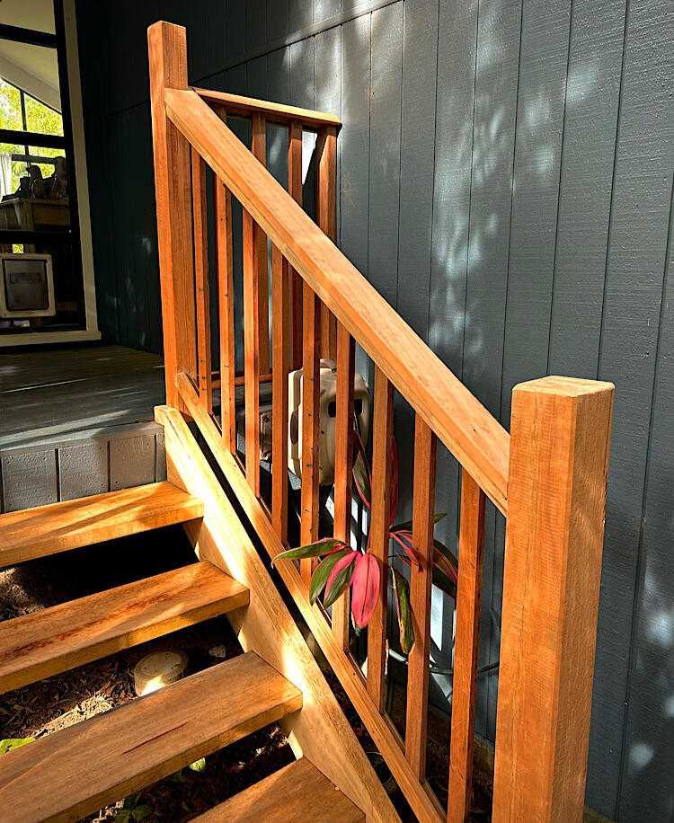Recycled hardwood staircase